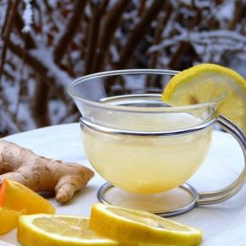 Cup of lemon ginger tea