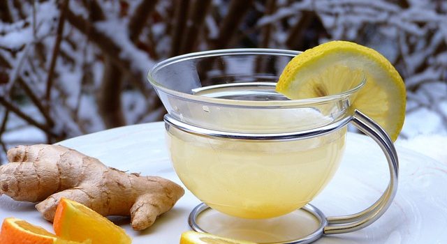 COLD PREVENTION Cup of lemon ginger tea
