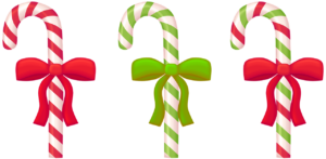 Candy canes with ribbons